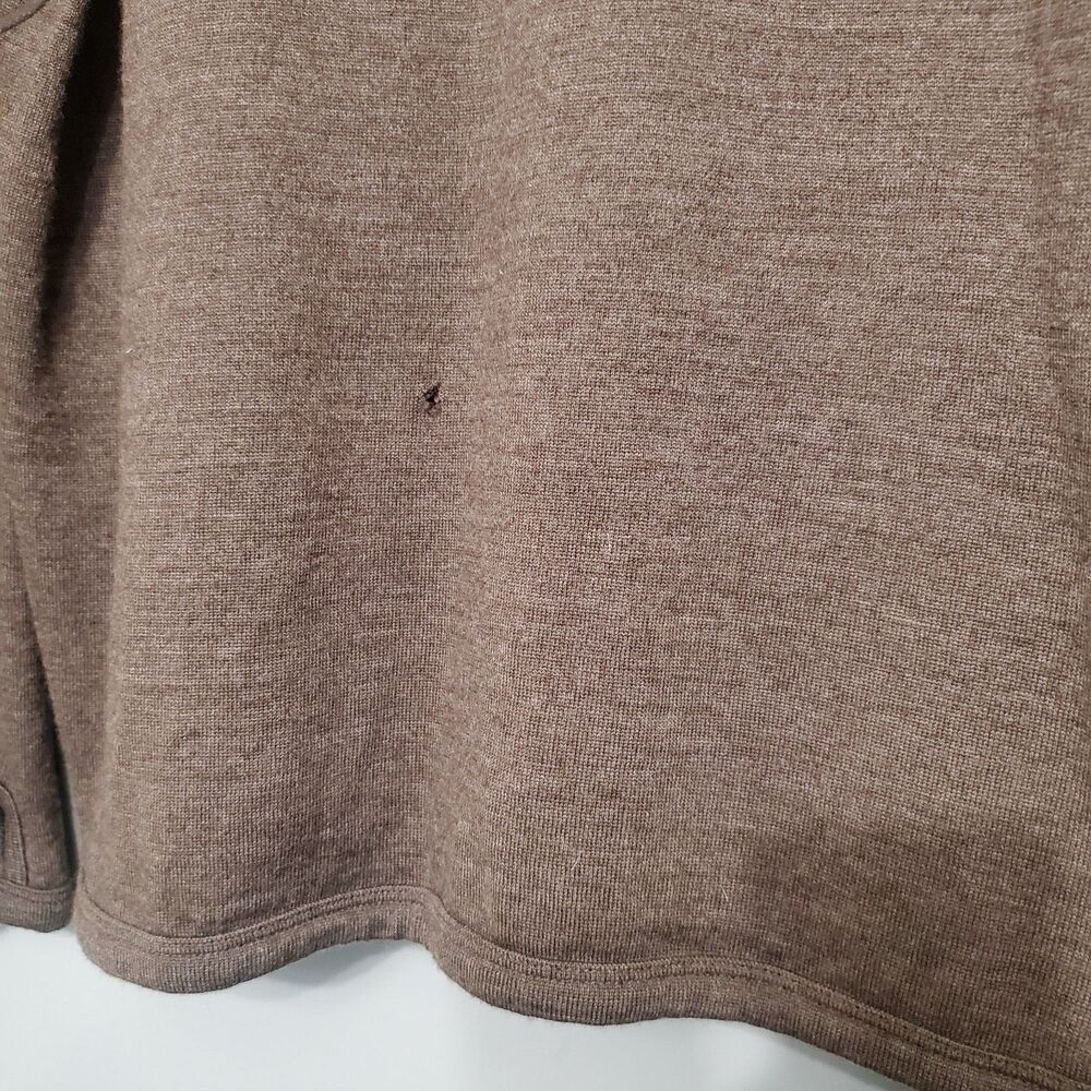 Icebreaker Sport 320 Men's Merino Wool 1/4 Zip Sweater Size XL Brown HOLES READ - Picture 8 of 14